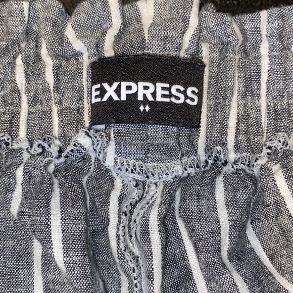 grey and white pinstriped shorts - Picture 3 of 4